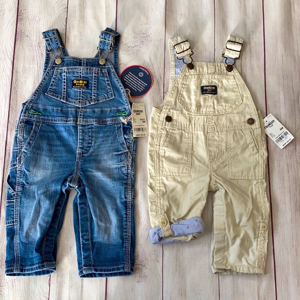 NWT OshKosh 6 Months Overalls 2 Pairs - CUTE!